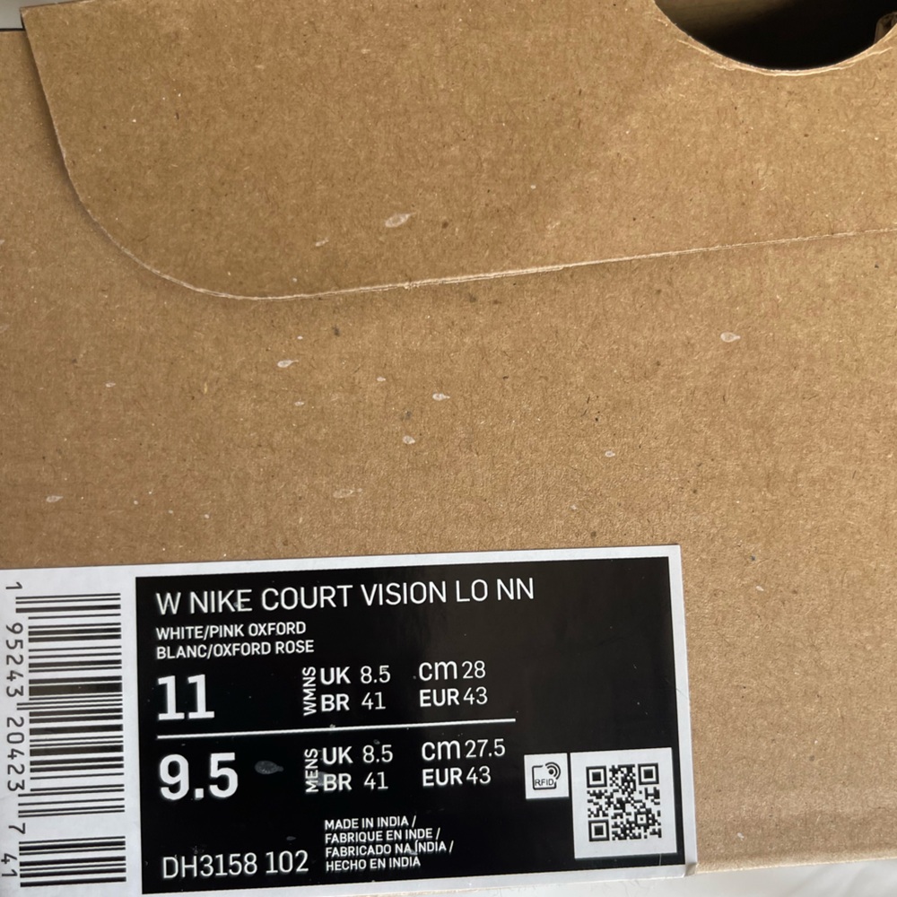 Nike Court Vision Low Sneakers - White and Pink Oxford.